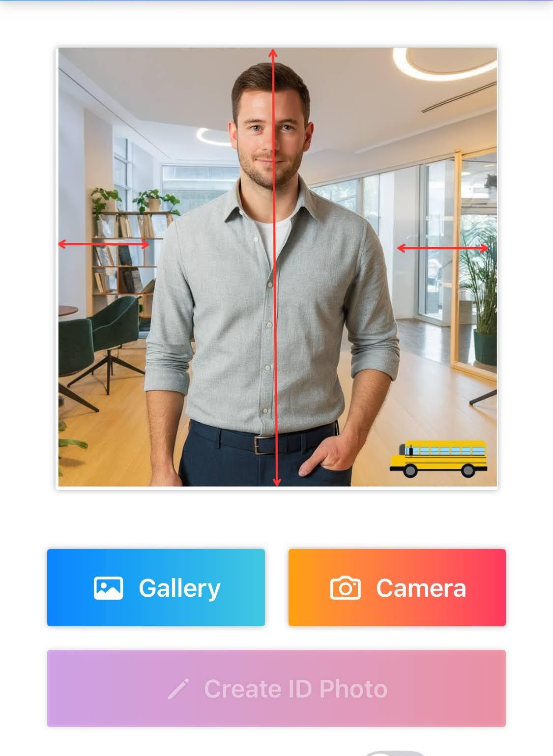 Photo taking pose guide showing the correct distance and framing